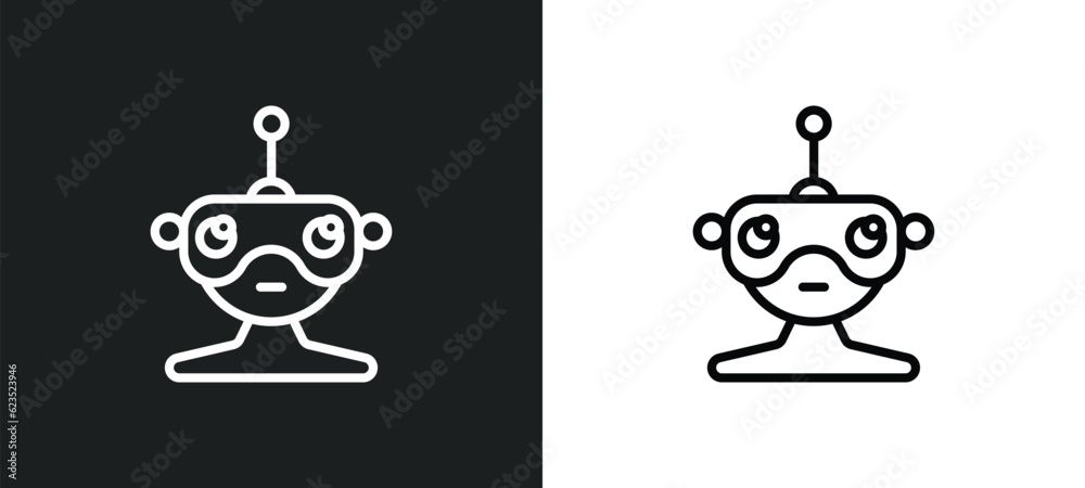 Poster robotics icon isolated in white and black colors. robotics outline vector icon from computer collection for web, mobile apps and ui.