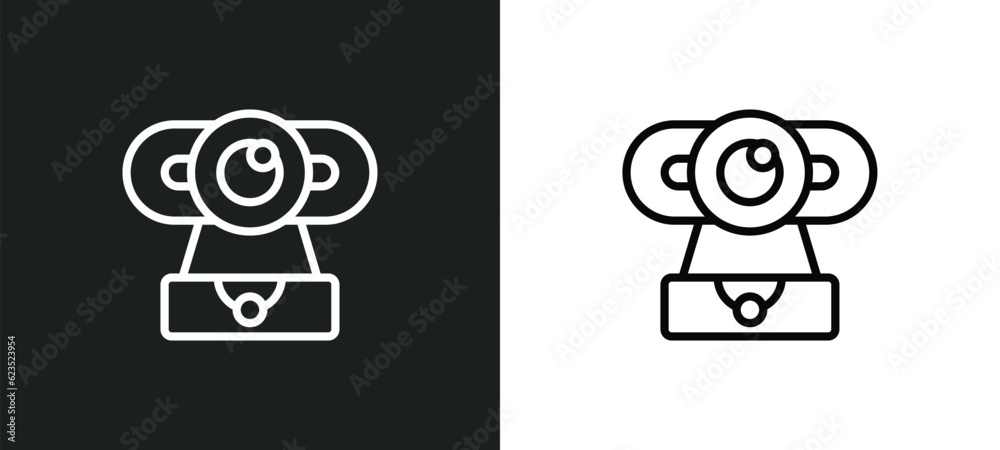 Poster webcamera icon isolated in white and black colors. webcamera outline vector icon from computer colle