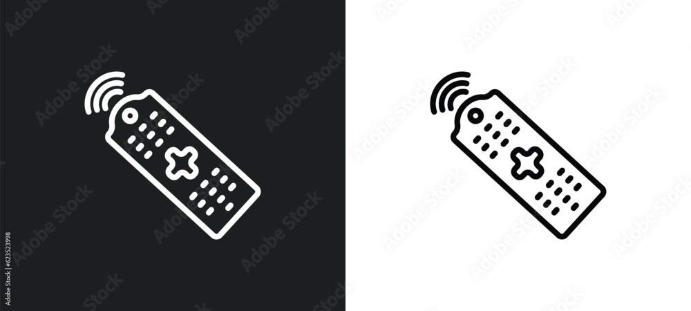 Poster tv controller icon isolated in white and black colors. tv controller outline vector icon from comput