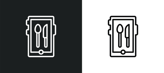 restaurant app icon isolated in white and black colors. restaurant app outline vector icon from computer collection for web, mobile apps and ui.