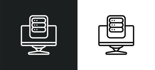 pc storage icon isolated in white and black colors. pc storage outline vector icon from computer collection for web, mobile apps and ui.