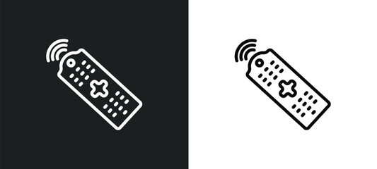 tv controller icon isolated in white and black colors. tv controller outline vector icon from computer collection for web, mobile apps and ui.