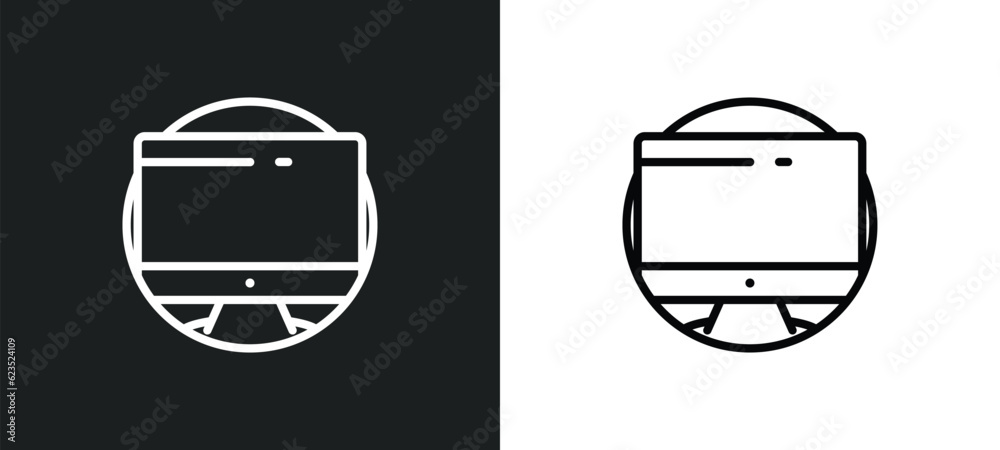 Poster circular de icon isolated in white and black colors. circular de outline vector icon from computer c