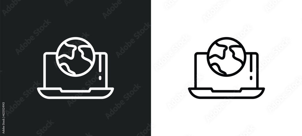 Poster surfing the net icon isolated in white and black colors. surfing the net outline vector icon from co