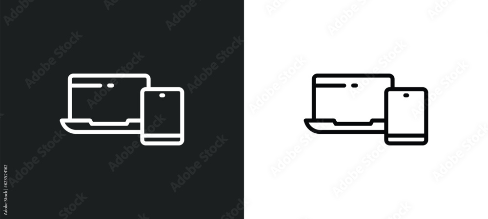 Poster device icon isolated in white and black colors. device outline vector icon from computer collection 
