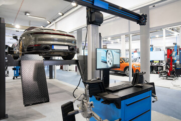 Car repair in car service.