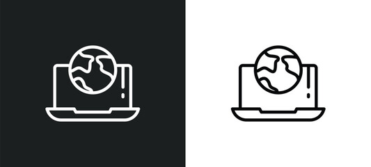 surfing the net icon isolated in white and black colors. surfing the net outline vector icon from computer collection for web, mobile apps and ui.