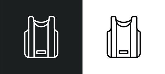 basketball jersey icon isolated in white and black colors. basketball jersey outline vector icon from clothes collection for web, mobile apps and ui.