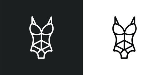 lingerie icon isolated in white and black colors. lingerie outline vector icon from clothes collection for web, mobile apps and ui.