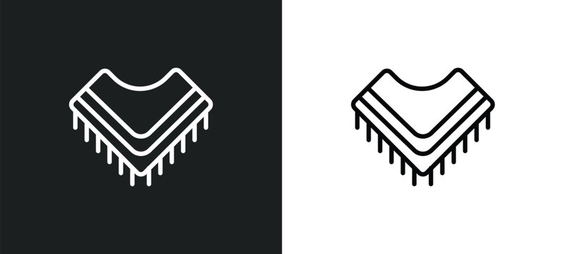 shawl icon isolated in white and black colors. shawl outline vector icon from clothes collection for web, mobile apps and ui.