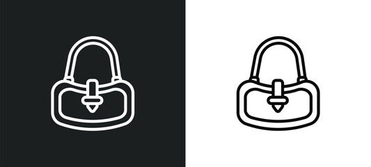 hobo bag icon isolated in white and black colors. hobo bag outline vector icon from clothes collection for web, mobile apps and ui.