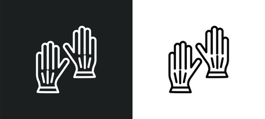 leather gloves icon isolated in white and black colors. leather gloves outline vector icon from clothes collection for web, mobile apps and ui.