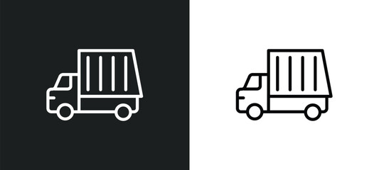 Fototapeta premium garbage truck cleanin icon isolated in white and black colors. garbage truck cleanin outline vector icon from cleaning collection for web, mobile apps and ui.