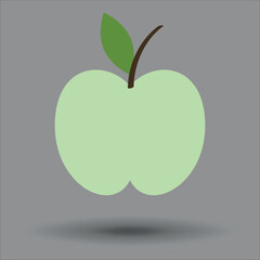 Icon of an apple. Vector on a gray background