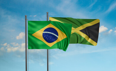 Jamaica and Brazil flag