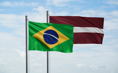 Latvia and Brazil flag