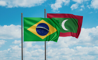 Maldives and Brazil flag