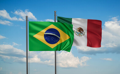 Mexico and Brazil flag