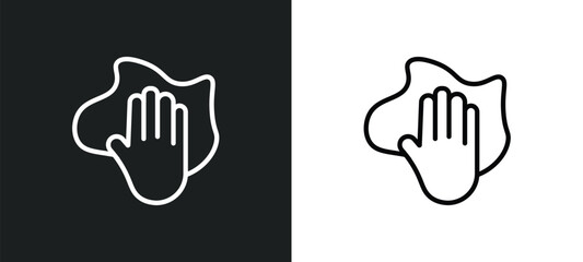Obraz premium wiping icon isolated in white and black colors. wiping outline vector icon from cleaning collection for web, mobile apps and ui.
