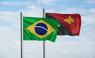 Papua New Guinea and Brazil flag