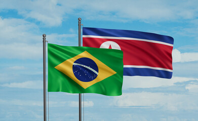 North Korea and Brazil flag