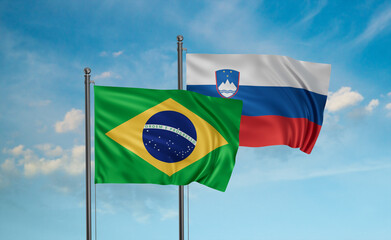 Slovenia and Brazil flag