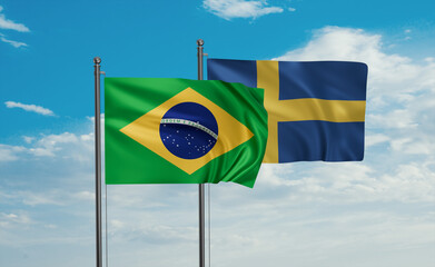 Sweden and Brazil flag