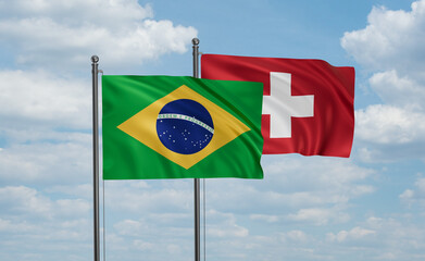 Switzerland and Brazil flag