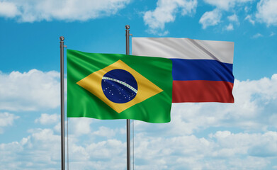 Russia and Brazil flag