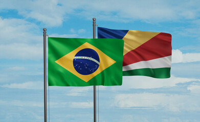 Seychelles and Brazil flag