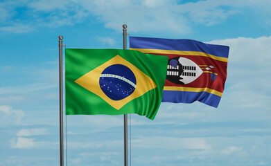 Eswatini and Brazil flag