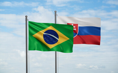 Slovakia and Brazil flag