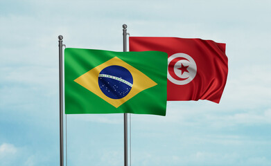 Tunisia and Brazil flag