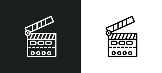 cinema flapper icon isolated in white and black colors. cinema flapper outline vector icon from cinema collection for web, mobile apps and ui.