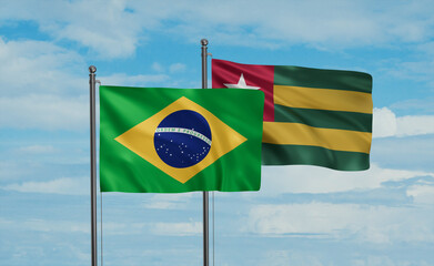 Togo and Brazil flag