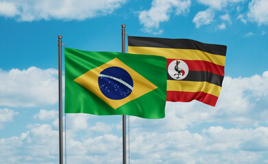 Uganda and Brazil flag