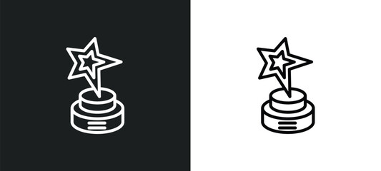 star movie award icon isolated in white and black colors. star movie award outline vector icon from cinema collection for web, mobile apps and ui.