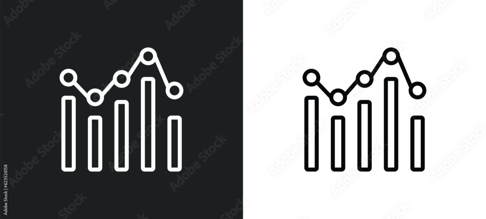 Poster graph icon isolated in white and black colors. graph outline vector icon from business and analytics