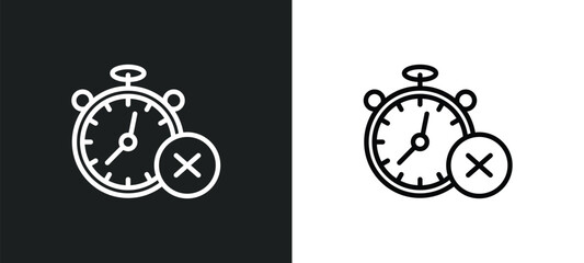 time out icon isolated in white and black colors. time out outline vector icon from business and finance collection for web, mobile apps and ui.