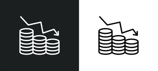 increase money icon isolated in white and black colors. increase money outline vector icon from business and finance collection for web, mobile apps and ui.