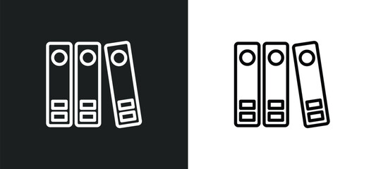 binder icon isolated in white and black colors. binder outline vector icon from business and finance collection for web, mobile apps and ui.