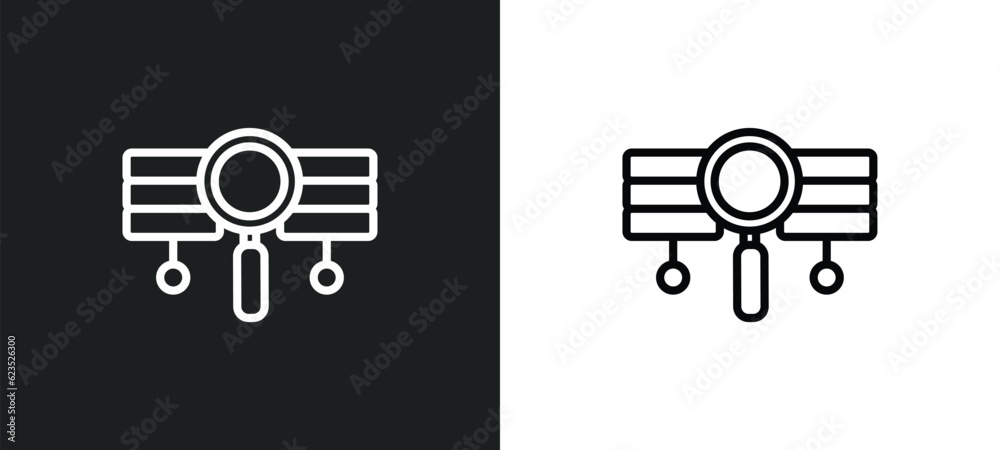 Poster stock data analysis icon isolated in white and black colors. stock data analysis outline vector icon