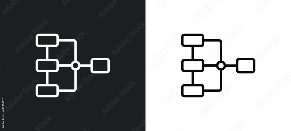 Poster data analytics flow icon isolated in white and black colors. data analytics flow outline vector icon