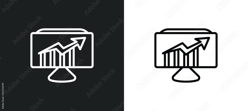 Poster data analytics icon isolated in white and black colors. data analytics outline vector icon from busi