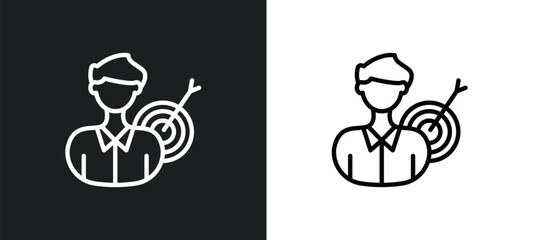 businessman analysis icon isolated in white and black colors. businessman analysis outline vector icon from business and analytics collection for web, mobile apps and ui.