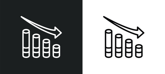 marketing chart icon isolated in white and black colors. marketing chart outline vector icon from business collection for web, mobile apps and ui.