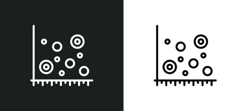 scatter chart icon isolated in white and black colors. scatter chart outline vector icon from business collection for web, mobile apps and ui.