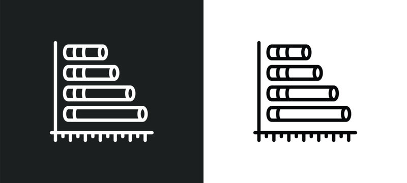 horizontal bar chart icon isolated in white and black colors. horizontal bar chart outline vector icon from business collection for web, mobile apps and ui.