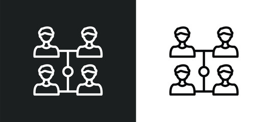 increase team work icon isolated in white and black colors. increase team work outline vector icon from business collection for web, mobile apps and ui.
