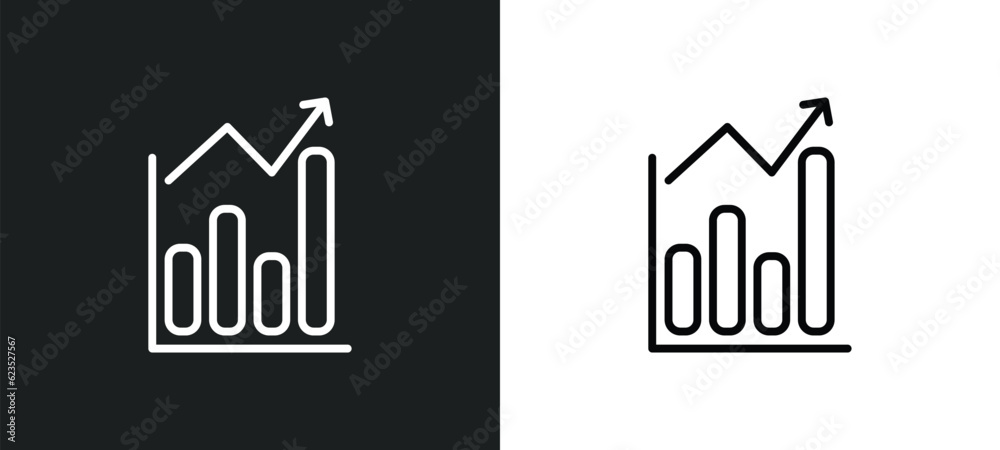 Poster statistical chart icon isolated in white and black colors. statistical chart outline vector icon fro